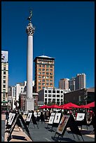 Art exhibit on Union Square central plaza, afternoon. San Francisco, California, USA (color)