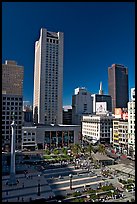 Union Square, the heart of the city's shopping district, afternoon. San Francisco, California, USA (color)