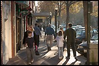 University avenue in fall, late afternoon. Palo Alto,  California, USA (color)