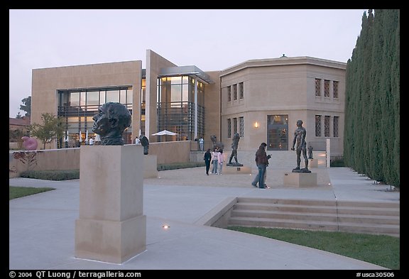 Rodin sculpture garden and Cantor Center. Stanford University, California, USA (color)