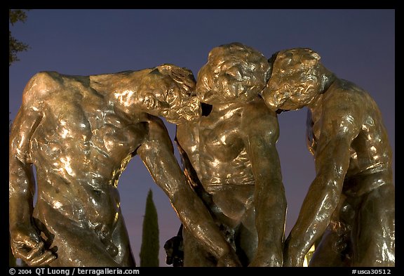 Detail of Rodin sculpture in the Rodin sculpture garden. Stanford University, California, USA