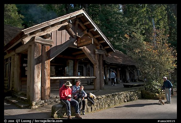 Park headquarters, afternoon. Big Basin Redwoods State Park,  California, USA