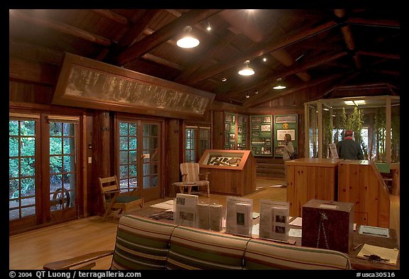 Inside the Sempervirens Visitor Center. Big Basin Redwoods State Park,  California, USA (color)
