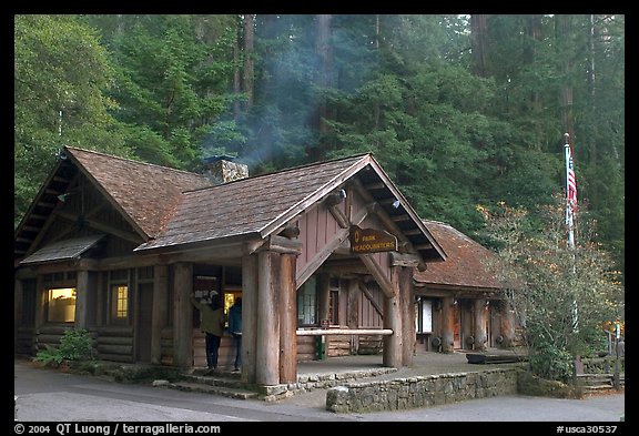 Visitor center, late afternoon. Big Basin Redwoods State Park,  California, USA