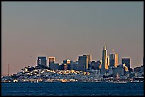 City skyline at sunset. San Francisco, California, USA (color)