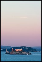 Alcatraz and Yerba Buena Islands, sunset. San Francisco, California, USA (color)