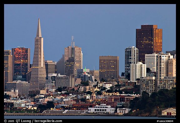 Skyline at dusk. San Francisco, California, USA (color)