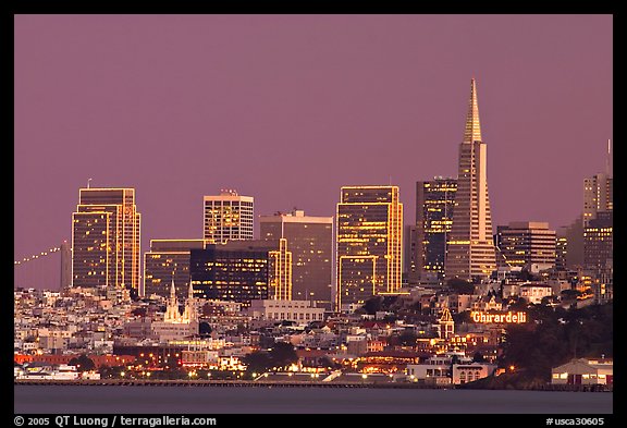 Skyline at dusk. San Francisco, California, USA