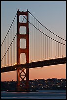 Golden Gate Bridge, sunset. San Francisco, California, USA (color)