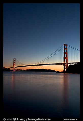 Golden Gate Bridge, sunset. San Francisco, California, USA (color)