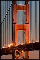 Golden Gate Bridge pillar at night. San Francisco, California, USA ( color)