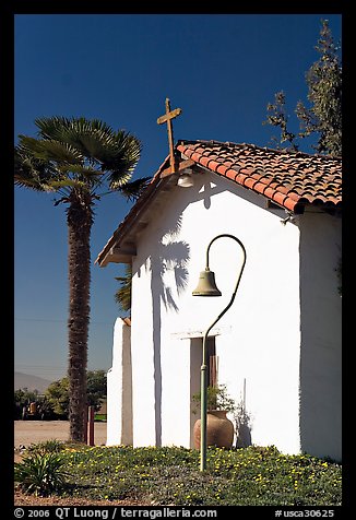 Facade and bell, Mission Nuestra Senora de la Soledad. California, USA (color)