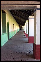 Corridor, Mission San Miguel Arcangel. California, USA