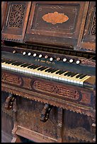 Old organ, Mission San Miguel Arcangel. California, USA (color)