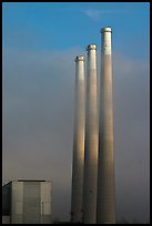 Vertical stacks of power plant. Morro Bay, USA