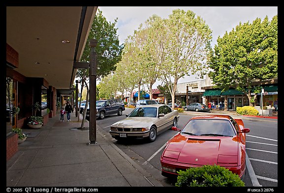 Ferarri on Santa Cruz avenue. Menlo Park,  California, USA