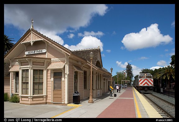 Train station in victorian style. Menlo Park,  California, USA