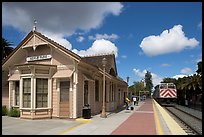 Train station in victorian style. Menlo Park,  California, USA (color)