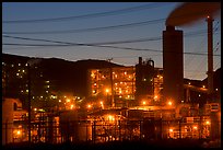 Chemical plant at dusk, Trona. California, USA ( color)
