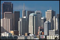 Financial district skyline with MOMA building, afternoon. San Francisco, California, USA (color)