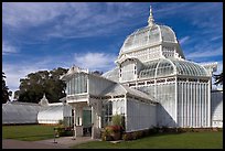 Facade of the renovated Conservatory of Flowers. San Francisco, California, USA (color)