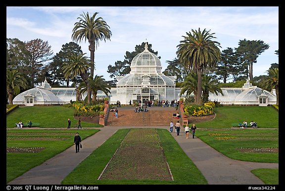 Conservatory of Flowers and lawn, afternoon. San Francisco, California, USA