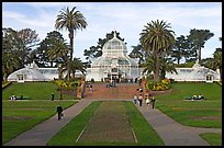 Conservatory of Flowers and lawn, afternoon. San Francisco, California, USA (color)