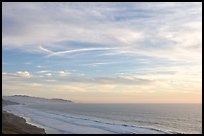 Ocean at sunset seen from Fort Funston. San Francisco, California, USA