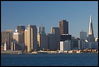 Embarcardero and skyline seen from Treasure Island, early morning. San Francisco, California, USA