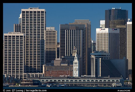 Skyline and Ferry Building building. San Francisco, California, USA