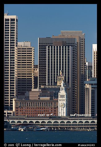Embarcadero and Ferry Building. San Francisco, California, USA (color)