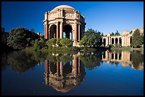 Palace of Fine Arts reflected in lagoon, morning. San Francisco, California, USA ( color)