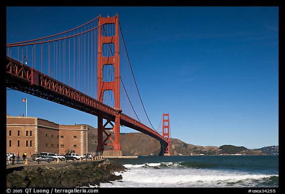 Fort Point and Golden Gate Bridge. San Francisco, California, USA (color)