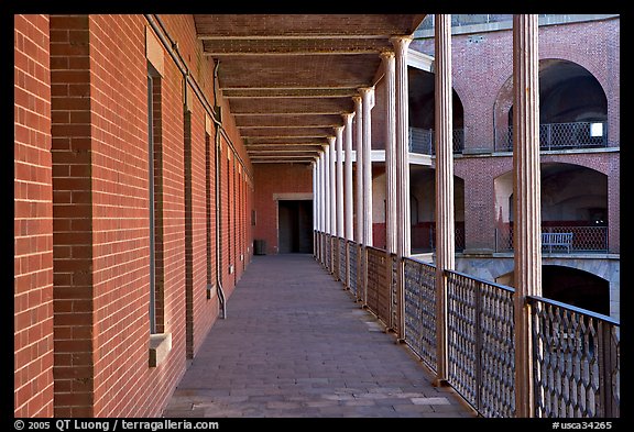 Gallery in Fort Point National Historical Site. San Francisco, California, USA (color)