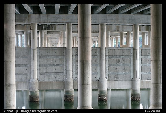 Underneath highway 101 bridge near Seminary Drive, Sausalito. California, USA