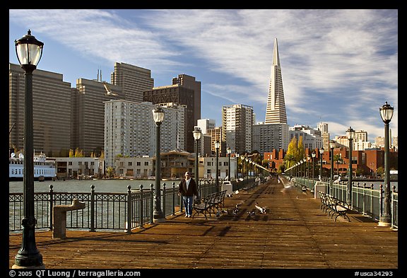 Pier seven and skyline, morning. San Francisco, California, USA