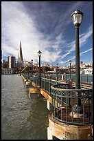 Pier 7 and city skyline. San Francisco, California, USA (color)