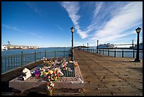 Makeshift memorial on pier seven. San Francisco, California, USA