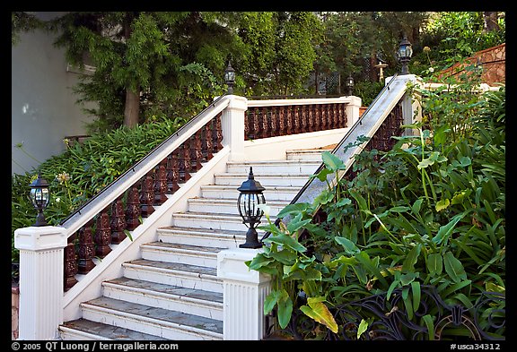 Stairs and garden, Nob Hill. San Francisco, California, USA (color)