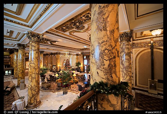 Lobby of the Fairmont Hotel. San Francisco, California, USA (color)