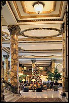 Opulent lobby of the Fairmont Hotel. San Francisco, California, USA (color)