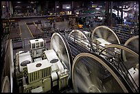 Cable Car powerhouse with cable winding machines. San Francisco, California, USA (color)
