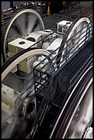 Cable winding machine in the cable-car barn. San Francisco, California, USA ( color)