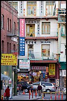 Waverley Alley and street in Chinatown. San Francisco, California, USA (color)