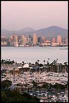 Skyline, Lyon Peak, and San Miguel Mountain, sunset. San Diego, California, USA (color)