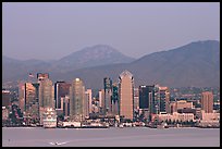 One America Plaza and skyline, sunset. San Diego, California, USA (color)