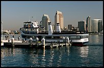 Ferry and skyline, Coronado. San Diego, California, USA (color)