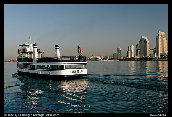 Ferry departing Coronado. San Diego, California, USA (color)