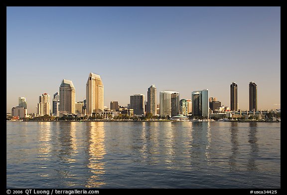 San Diego skyline from Coronado, early morning. San Diego, California, USA