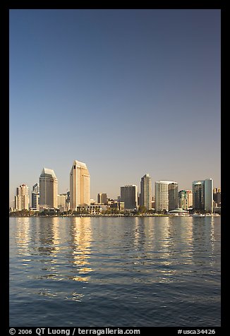 Skyline from across the harbor,  Coronado. San Diego, California, USA